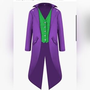 Purple and Green Kids Costume steampunk/victorian TailCoat Sz Sm
